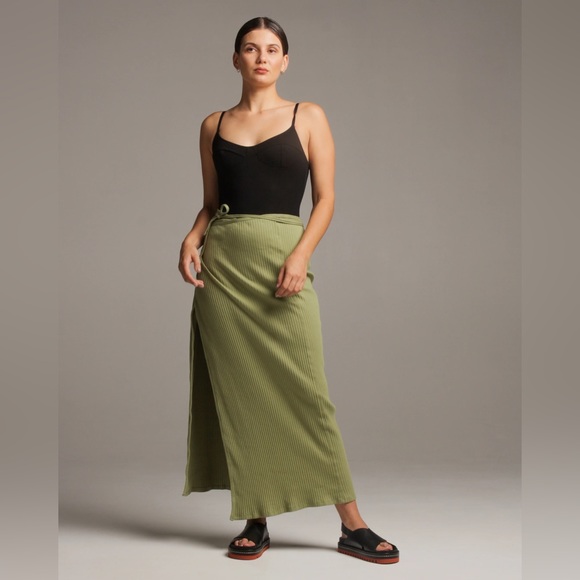 BASERANGE large Brig/wrap skirt, cotton/recycled cotton, ero green - Picture 2 of 10